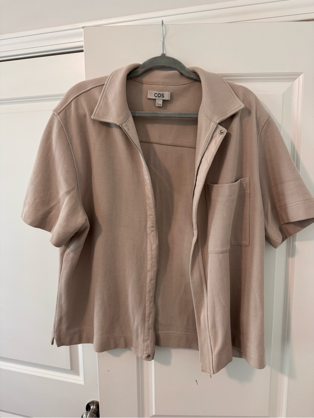 COS Textured Zip Overshirt Jacket Beige Taupe Men’s Large